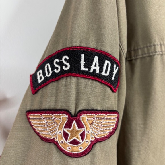 Idyllwind Army Green Jacket L Patches RARE Military Miranda Lambert Western Rock - Picture 8 of 15